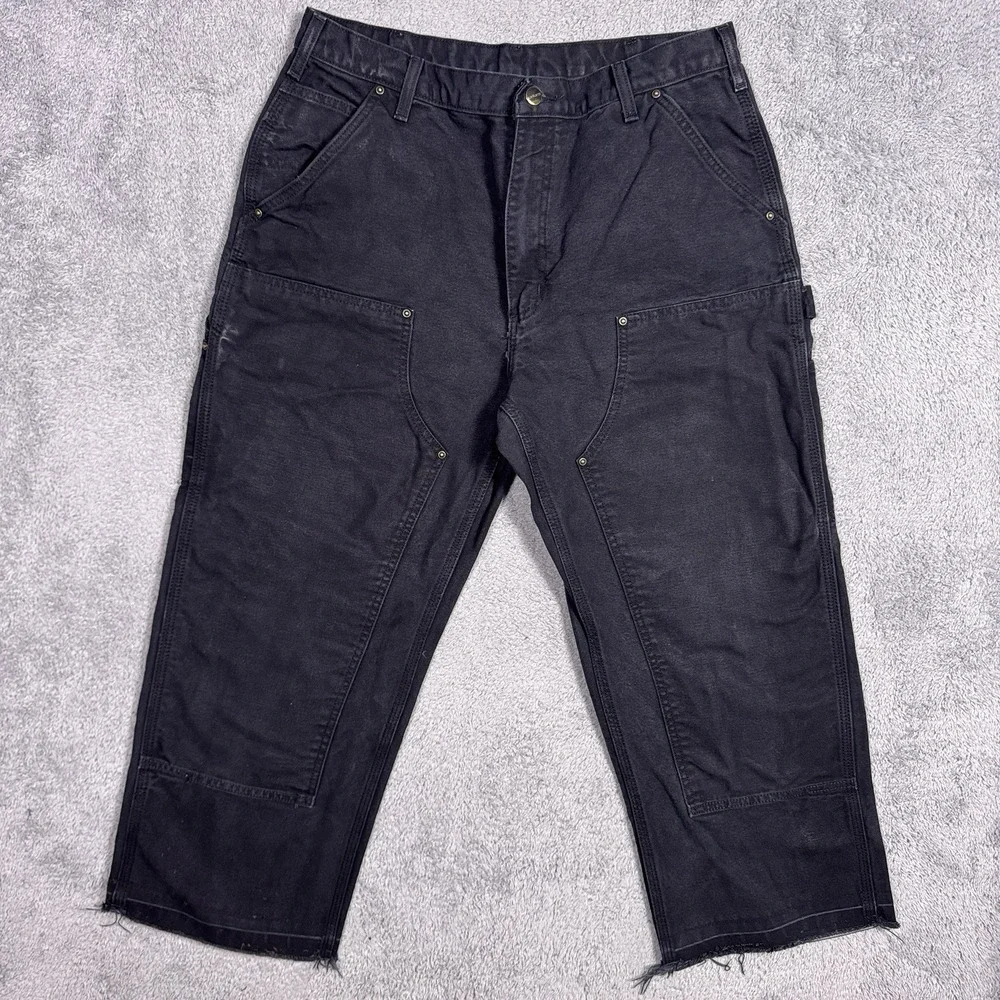 Carhartt B136 Men 34x26 Carpenter Double Knee Pant Loose Utility Canvas Thrashed